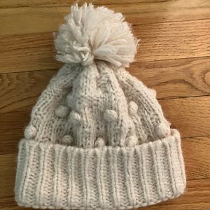 J Crew Chunky Knit Bobble Beanie